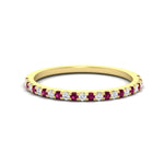 Load image into Gallery viewer, 0.25-carat-round-pink-sapphire-wedding-ring-in-yellow-gold-FD8370GSADRPI-0.25CT-NL-YG.jpg
