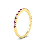 Load image into Gallery viewer, 0.25-carat-round-pink-sapphire-wedding-ring-in-yellow-gold-FD8370GSADRPIANGLE2-0.25CT-NL-YG.jpg
