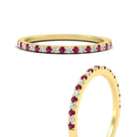 Load image into Gallery viewer, 0.25-carat-round-pink-sapphire-wedding-ring-in-yellow-gold-FD8370GSADRPIANGLE3-0.25CT-NL-YG.jpg
