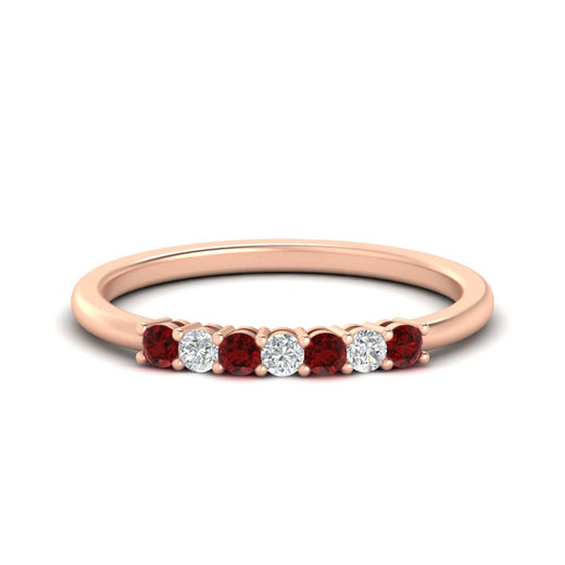 0.25-carat-round-ruby-7-stone-wedding-band-in-rose-gold-FD8008B7GRUDR-0.25CT-NL-RG