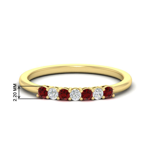 0.25-carat-round-ruby-7-stone-wedding-band-in-yellow-gold-FD8008B7GRUDR-0.25CT-NL-YG-HW