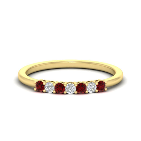 0.25-carat-round-ruby-7-stone-wedding-band-in-yellow-gold-FD8008B7GRUDR-0.25CT-NL-YG
