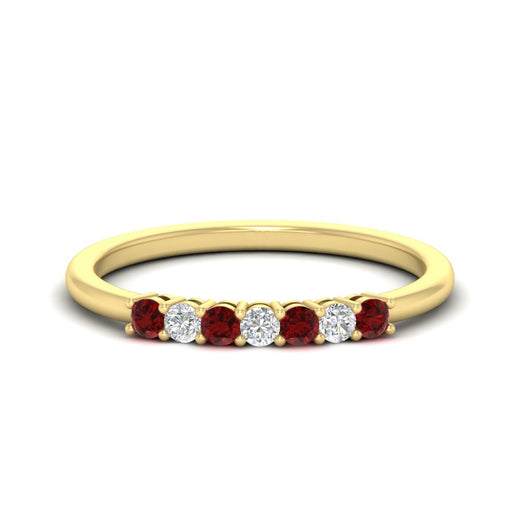 0.25-carat-round-ruby-7-stone-wedding-band-in-yellow-gold-FD8008B7GRUDR-0.25CT-NL-YG