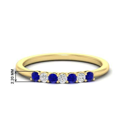 0.25-carat-round-sapphire-7-stone-wedding-band-in-yellow-gold-FD8008B7GSABL-0.25CT-NL-YG-HW