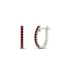 Load image into Gallery viewer, 0.25-carat-ruby-huggie-hoop-earrings-in-white-gold-FDEAR11260GRUDRANGLE2-0.25-NL-WG