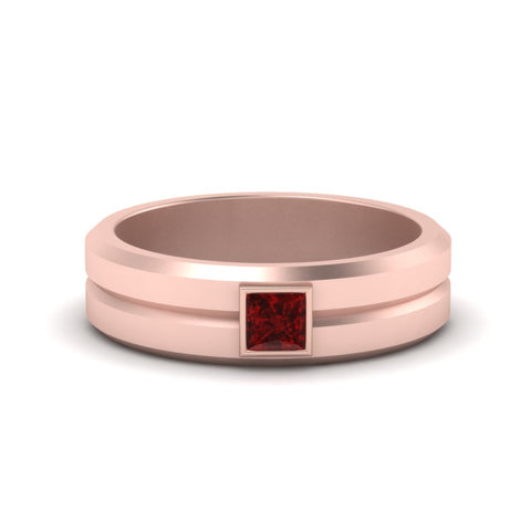Mens Princess Cut Solitaire Wedding Ring
