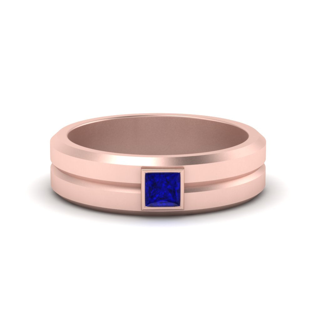 Mens Princess Cut Solitaire Wedding Ring