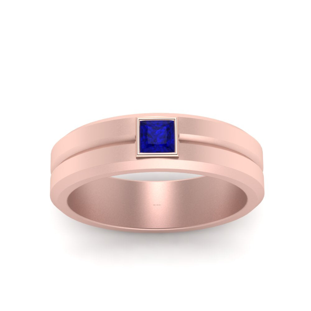 Mens Princess Cut Solitaire Wedding Ring