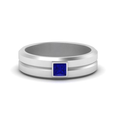 Mens Princess Cut Solitaire Wedding Ring