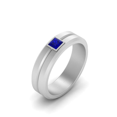 Mens Princess Cut Solitaire Wedding Ring