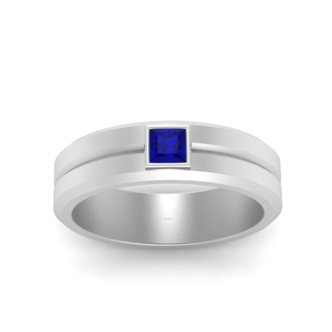 Mens Princess Cut Solitaire Wedding Ring