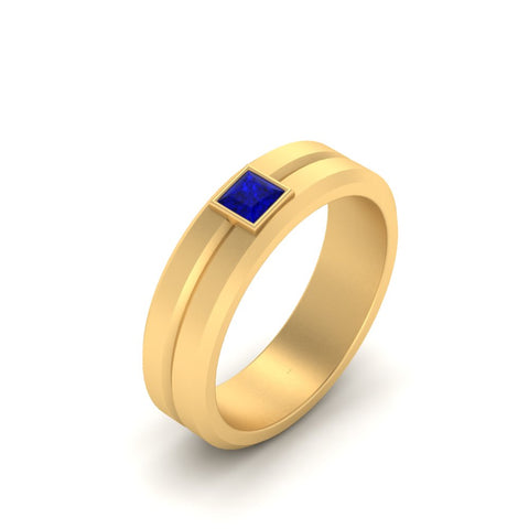 Mens Princess Cut Solitaire Wedding Ring