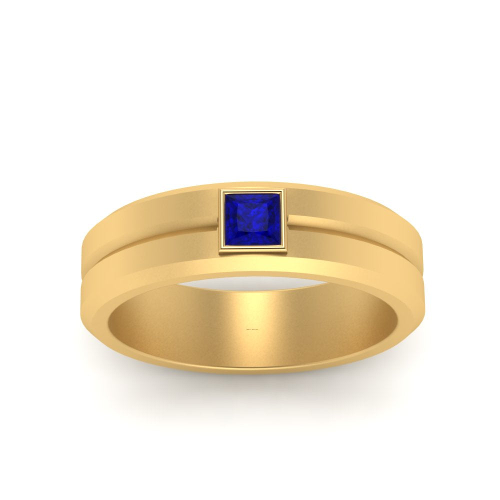 Mens Princess Cut Solitaire Wedding Ring