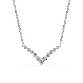 Round Graduated V-Necklace