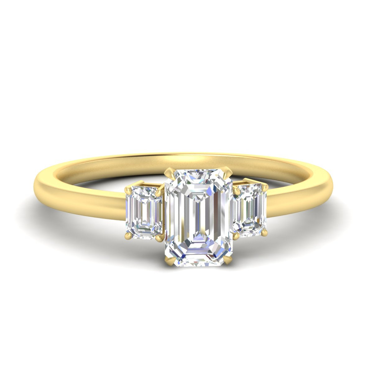 Emerald Cut Three Stone Lab Diamond Ring (1/4 ct. tw.)