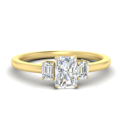 Radiant Cut Lab Delicate Three Stone Ring (1/4 ct. tw.)