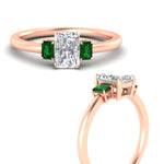 Load image into Gallery viewer, 0.25-ct-radiant-cut-three-stone-emerald-engagement-ring-in-rose-gold-fdenr9299ragemgrangle3-0.25ct-nl-rg.jpg