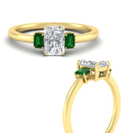 Load image into Gallery viewer, 0.25-ct-radiant-cut-three-stone-emerald-engagement-ring-in-yellow-gold-fdenr9299ragemgrangle3-0.25ct-nl-yg.jpg