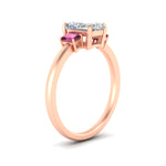 Load image into Gallery viewer, 0.25-ct-radiant-cut-three-stone-pink-sapphire-engagement-ring-in-rose-gold-fdenr9299ragsadrpiangle2-0.25ct-nl-rg.jpg