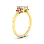 Load image into Gallery viewer, 0.25-ct-radiant-cut-three-stone-pink-sapphire-engagement-ring-in-yellow-gold-fdenr9299ragsadrpiangle2-0.25ct-nl-yg.jpg