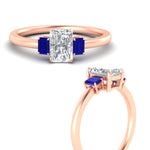 Load image into Gallery viewer, 0.25-ct-radiant-cut-three-stone-sapphire-engagement-ring-in-rose-gold-fdenr9299ragsablangle3-0.25ct-nl-rg.jpg