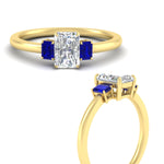 Load image into Gallery viewer, 0.25-ct-radiant-cut-three-stone-sapphire-engagement-ring-in-yellow-gold-fdenr9299ragsablangle3-0.25ct-nl-yg.jpg