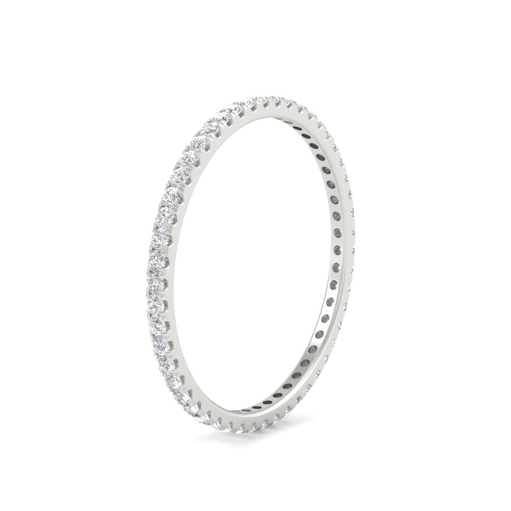 Thin Round Cut Eternity Band