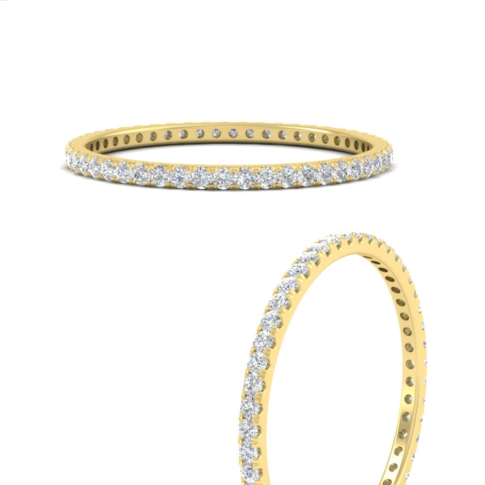 Thin Round Cut Eternity Band