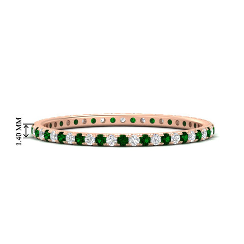 0.25-ct-round-diamond-eternity-band-with-emerald-in-rose-gold-FDEWB8371GEMGR-0.25CT-NL-RG-HW