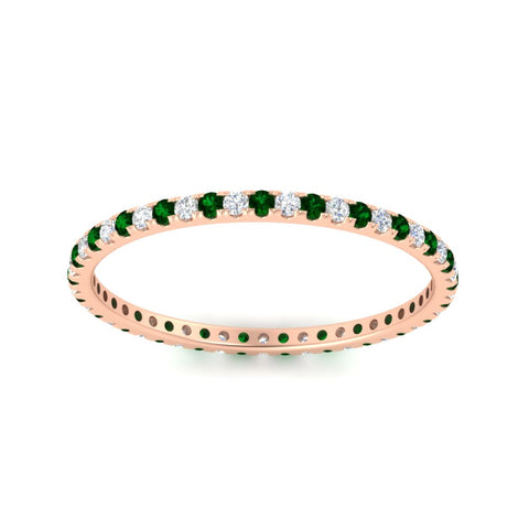 0.25-ct-round-diamond-eternity-band-with-emerald-in-rose-gold-FDEWB8371GEMGRANGLE5-0.25CT-NL-RG