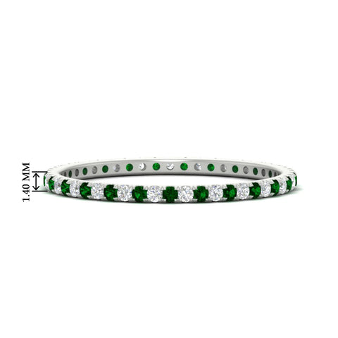 0.25-ct-round-diamond-eternity-band-with-emerald-in-white-gold-FDEWB8371GEMGR-0.25CT-NL-WG-HW