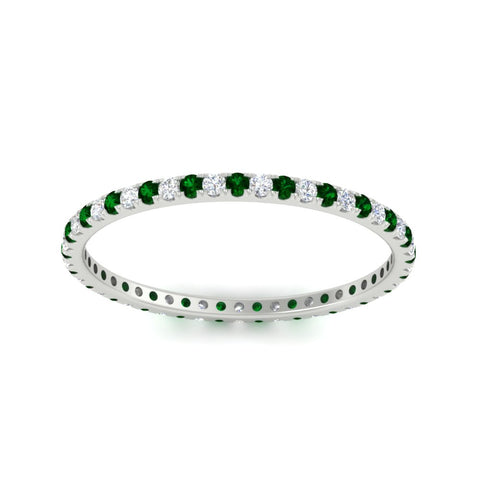 0.25-ct-round-diamond-eternity-band-with-emerald-in-white-gold-FDEWB8371GEMGRANGLE5-0.25CT-NL-WG