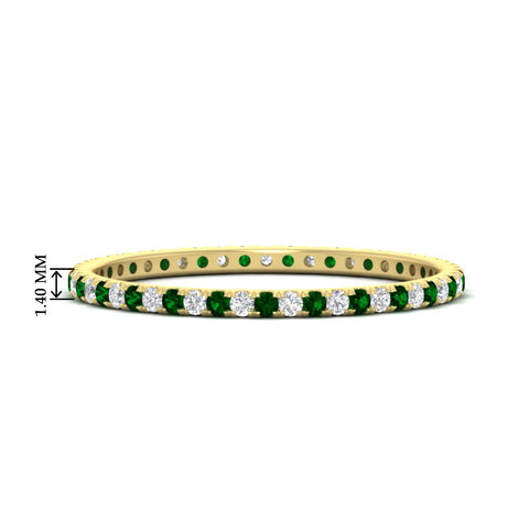 0.25-ct-round-diamond-eternity-band-with-emerald-in-yellow-gold-FDEWB8371GEMGR-0.25CT-NL-YG-HW