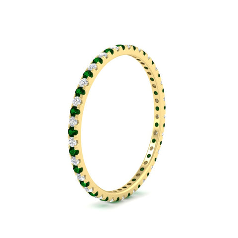 0.25-ct-round-diamond-eternity-band-with-emerald-in-yellow-gold-FDEWB8371GEMGRANGLE2-0.25CT-NL-YG