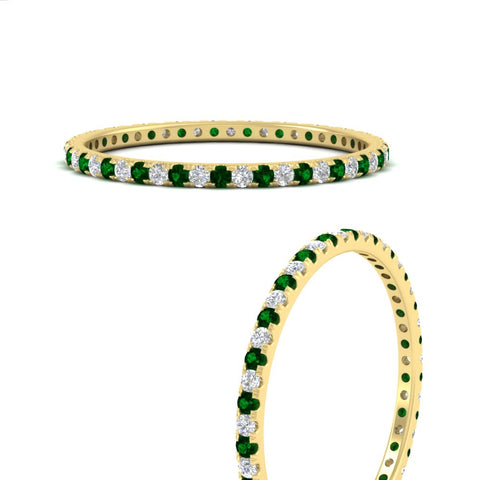 0.25-ct-round-diamond-eternity-band-with-emerald-in-yellow-gold-FDEWB8371GEMGRANGLE3-0.25CT-NL-YG