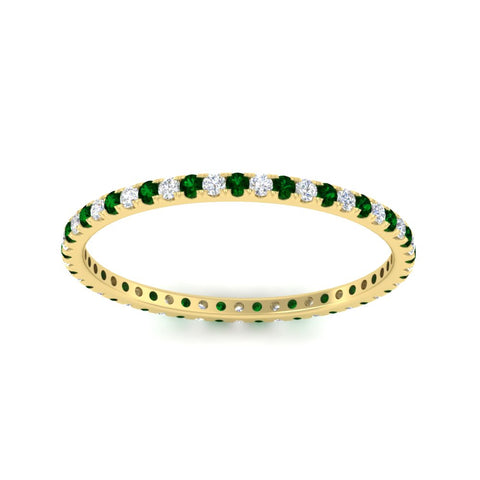 0.25-ct-round-diamond-eternity-band-with-emerald-in-yellow-gold-FDEWB8371GEMGRANGLE5-0.25CT-NL-YG