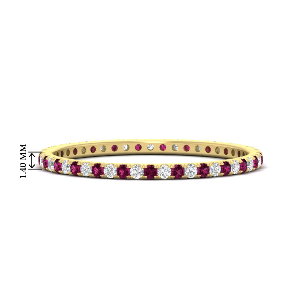 Thin Round Cut Eternity Band