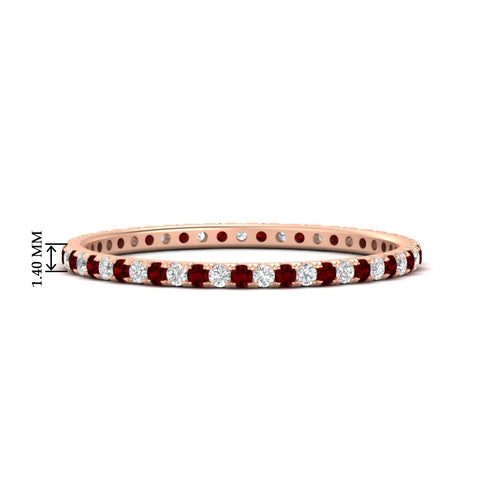 0.25-ct-round-diamond-eternity-band-with-ruby-in-rose-gold-FDEWB8371GRUDR-0.25CT-NL-RG-HW