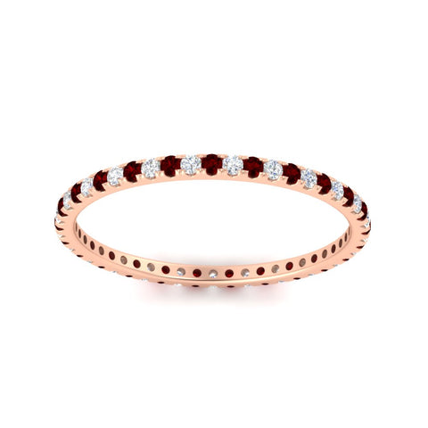 0.25-ct-round-diamond-eternity-band-with-ruby-in-rose-gold-FDEWB8371GRUDRANGLE5-0.25CT-NL-RG