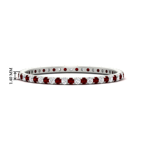 0.25-ct-round-diamond-eternity-band-with-ruby-in-white-gold-FDEWB8371GRUDR-0.25CT-NL-WG-HW