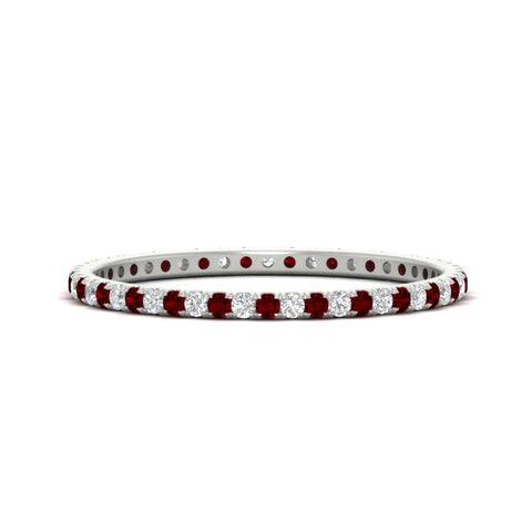 0.25-ct-round-diamond-eternity-band-with-ruby-in-white-gold-FDEWB8371GRUDR-0.25CT-NL-WG