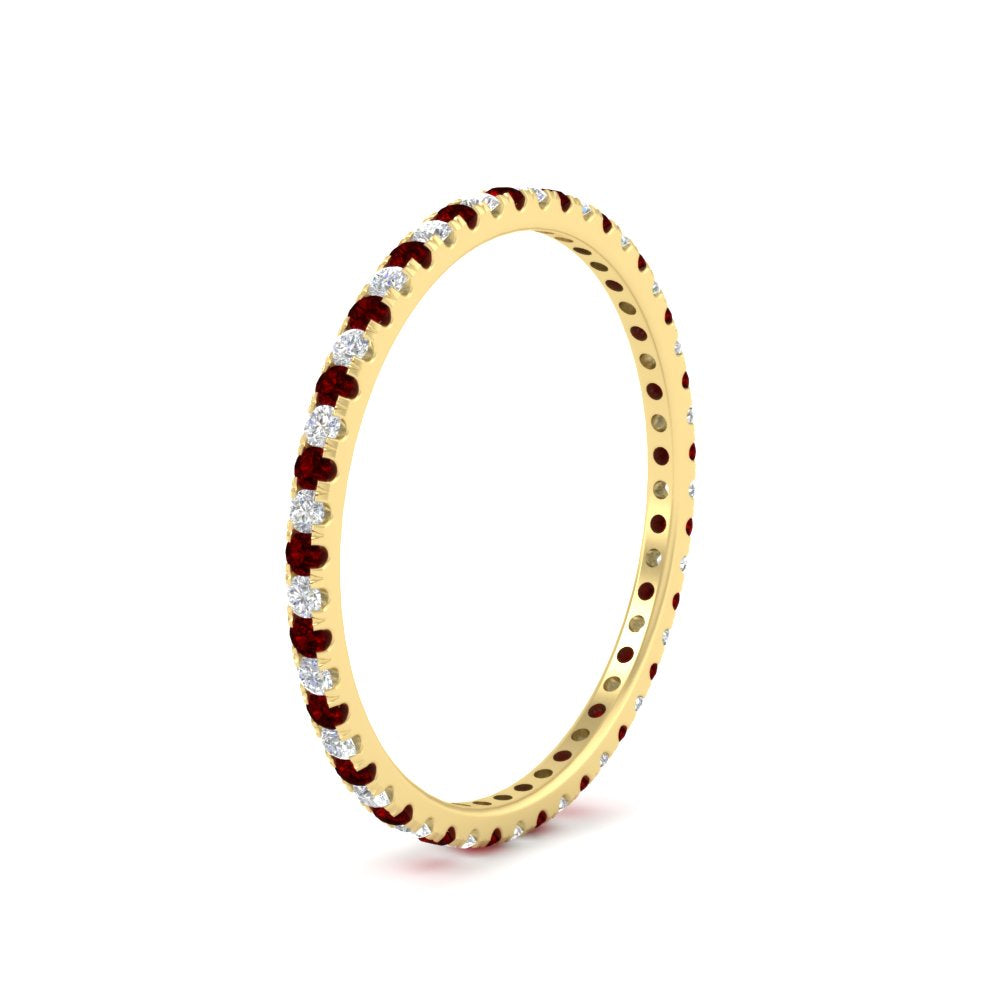 Thin Round Cut Eternity Band