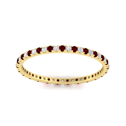 0.25-ct-round-diamond-eternity-band-with-ruby-in-yellow-gold-FDEWB8371GRUDRANGLE5-0.25CT-NL-YG