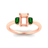 Load image into Gallery viewer, 0.25-ct-semi-mount-three-stone-emerald-engagement-ring-in-rose-gold-fdenr9299smgemgrangle5-0.25ct-nl-rg.jpg