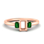 Load image into Gallery viewer, 0.25-ct-semi-mount-three-stone-emerald-engagement-ring-in-rose-gold-fdenr9299smgemgrsleep-0.25ct-nl-rg.jpg