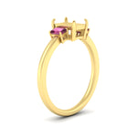 Load image into Gallery viewer, 0.25-ct-semi-mount-three-stone-pink-sapphire-engagement-ring-in-yellow-gold-fdenr9299smgsadrpiangle2-0.25ct-nl-yg.jpg