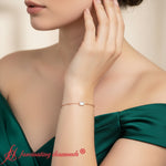 Load image into Gallery viewer, 0.25-ct.-bezel-set-emerald-chain-bracelet-rose-gold-fdbrc11133em-0.25ct-model