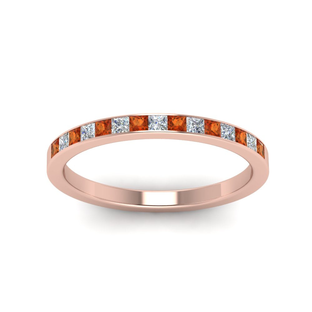 0.25-ct.-princess-diamond-channel-wedding-band-with-orange-sapphire-in-18K-rose-gold-FD8382-0.25CTBGSAORANGLE5-NL-RG