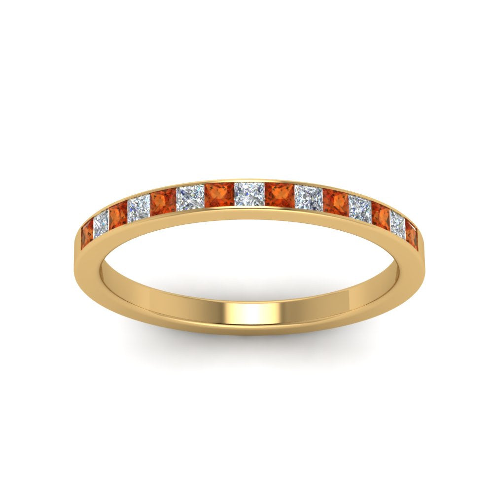 0.25-ct.-princess-diamond-channel-wedding-band-with-orange-sapphire-in-18K-yellow-gold-FD8382-0.25CTBGSAORANGLE5-NL-YG