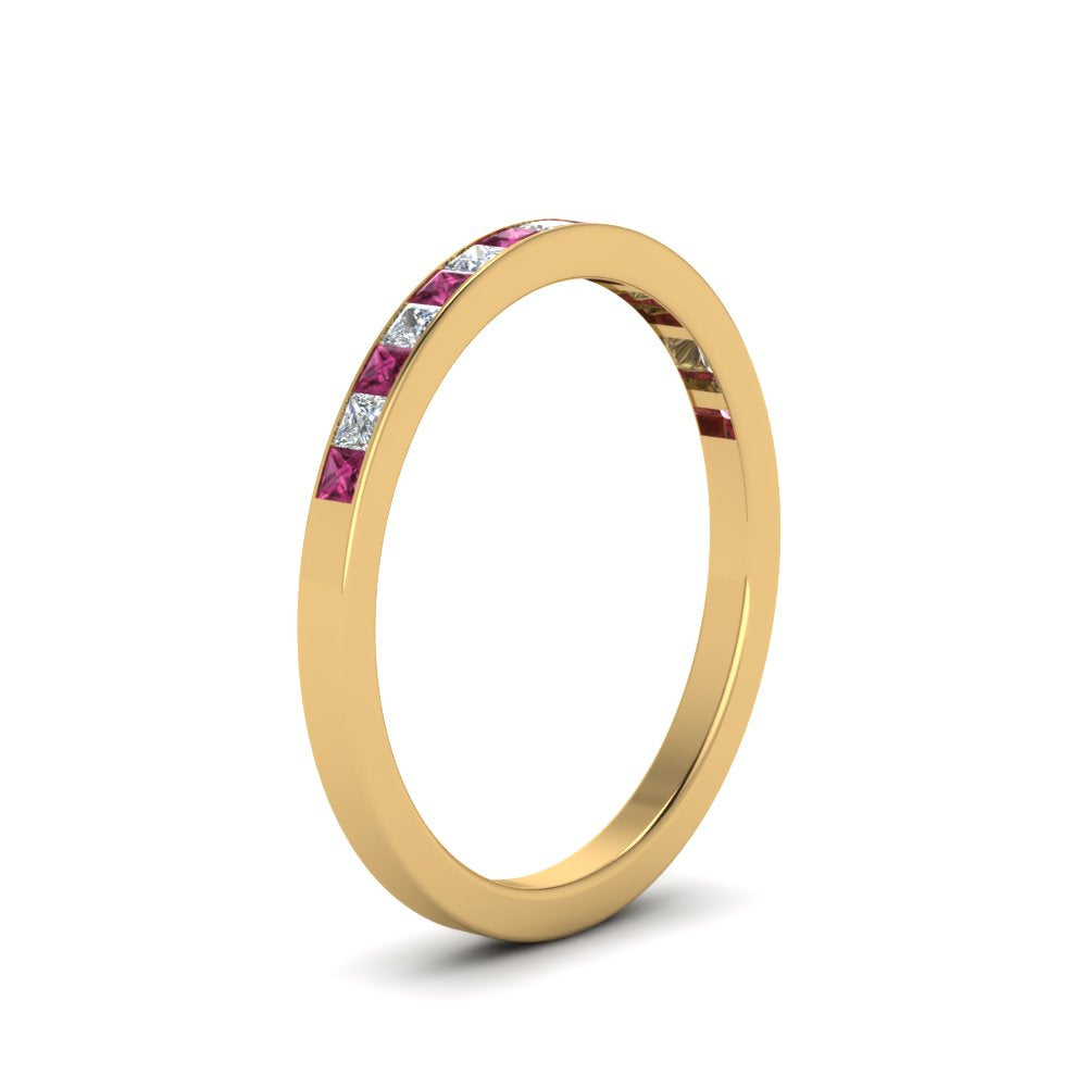 0.25-ct.-princess-diamond-channel-wedding-band-with-pink-sapphire-in-18K-yellow-gold-FD8382-0.25CTBGSADRPIANGLE2-NL-YG